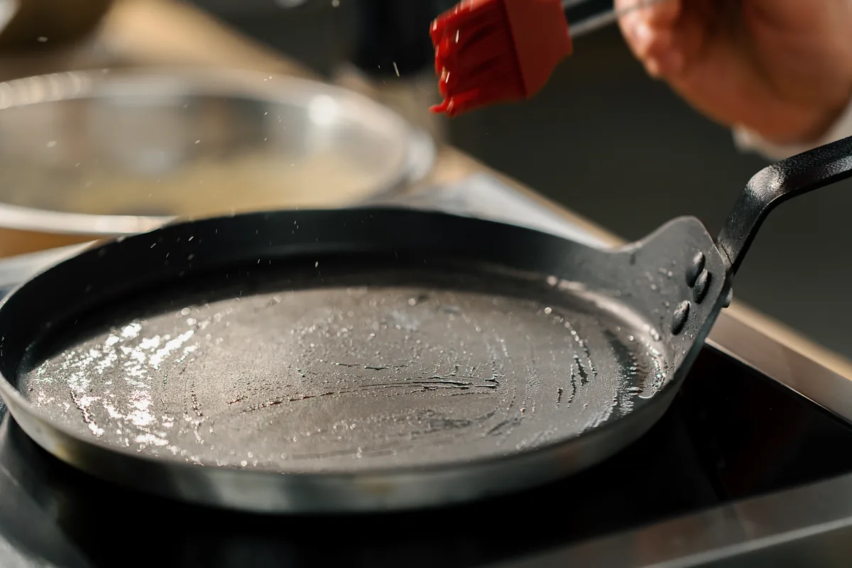 culotter une poêle en fonte brute